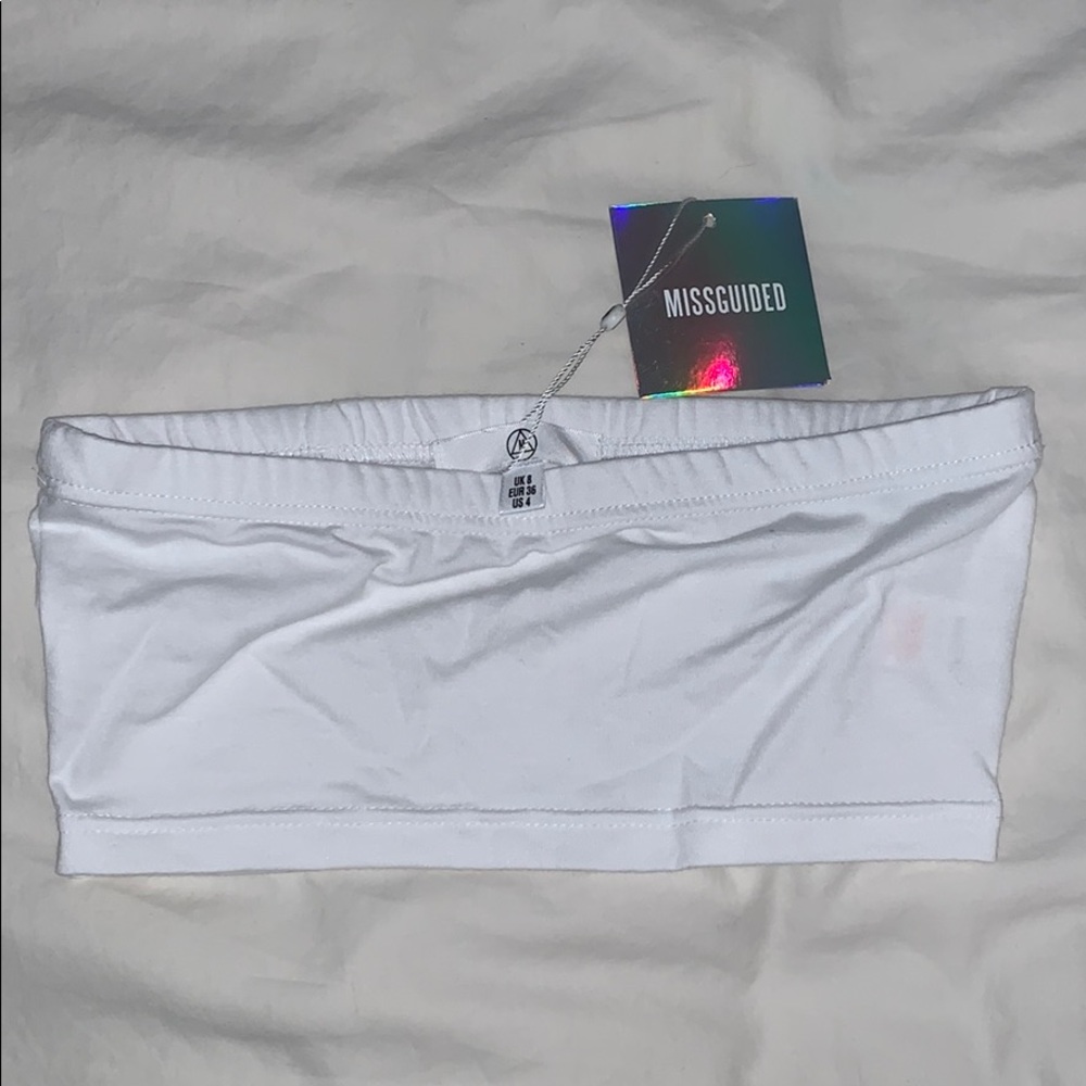 White Missguided Tube Top